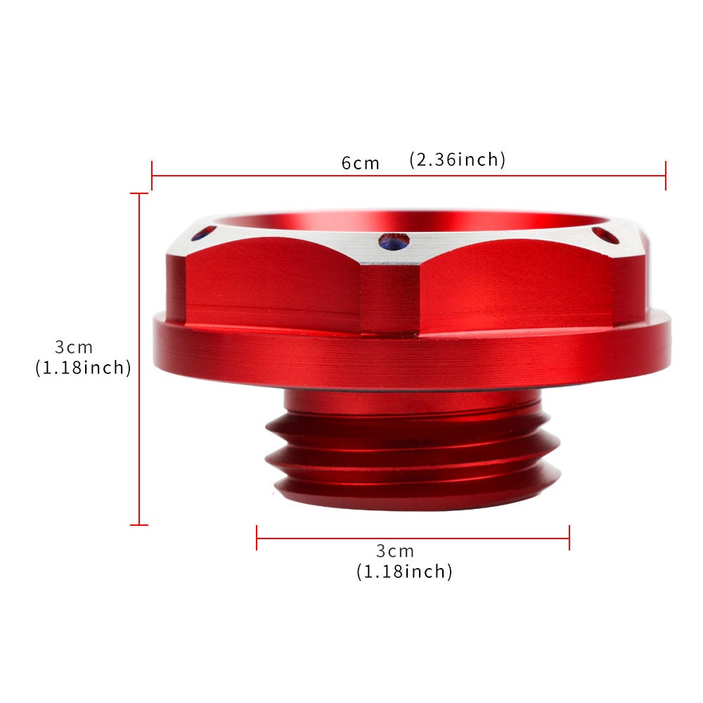 Brand New Jdm Red Engine Oil Cap With Real Carbon Fiber Mugen Power Sticker Emblem For Honda / Acura