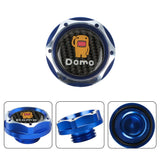 Brand New Jdm Blue Engine Oil Cap With Real Carbon Fiber Domo Sticker Emblem For Honda / Acura