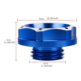 Brand New Jdm Blue Engine Oil Cap With Real Carbon Fiber Mugen Power Sticker Emblem For Honda / Acura