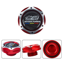 Load image into Gallery viewer, Brand New Jdm Red Engine Oil Cap With Real Carbon Fiber Mugen Power Sticker Emblem For Honda / Acura