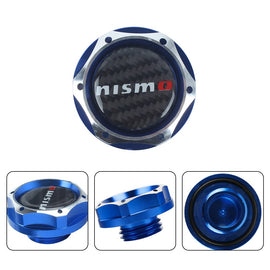 Brand New Jdm Blue Engine Oil Cap With Real Carbon Fiber Nismo Sticker Emblem For Nissan