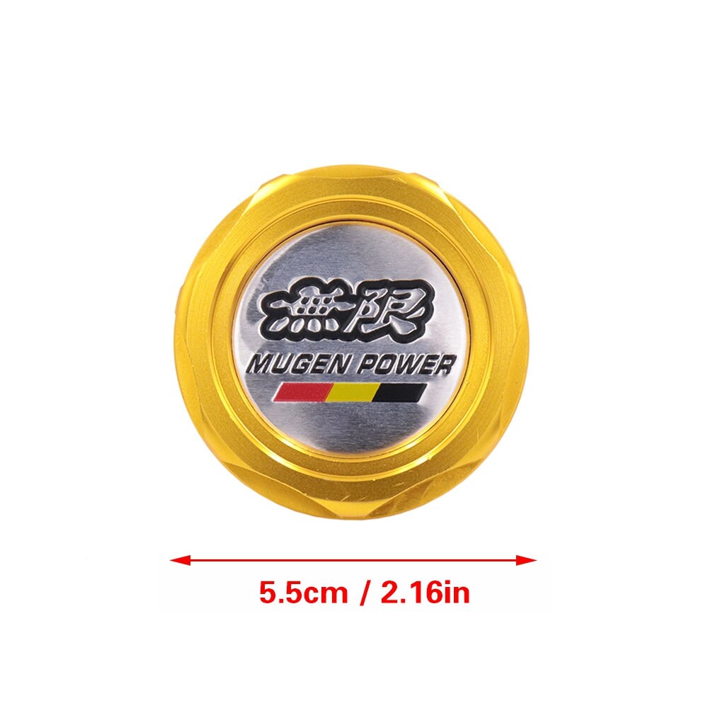 Brand New Jdm Mugen Emblem Brushed Gold Engine Oil Filler Cap Badge For Honda / Acura