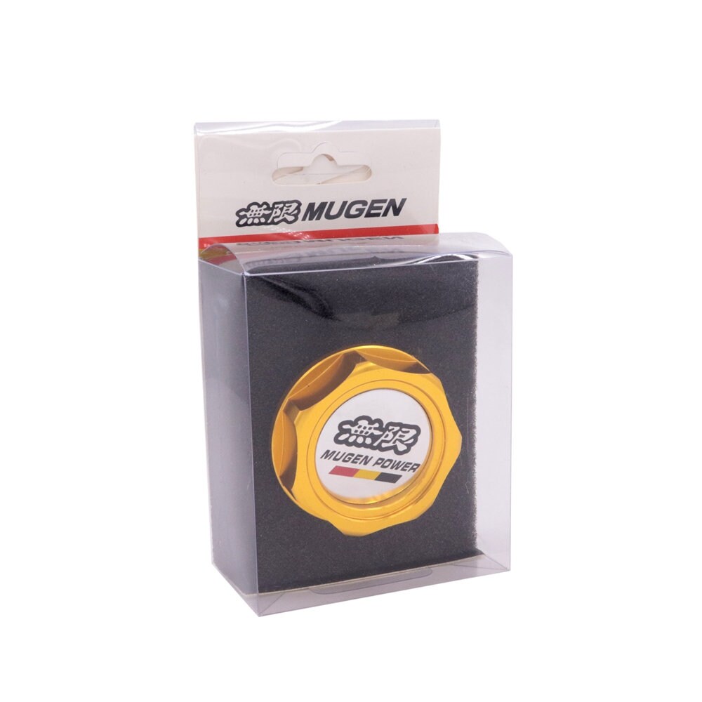 Brand New Jdm Mugen Emblem Brushed Gold Engine Oil Filler Cap Badge For Honda / Acura