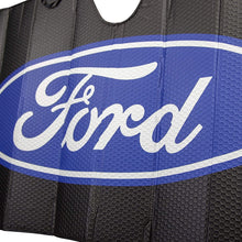 Load image into Gallery viewer, BRAND New Ford Plasticolor 003858R01 Black Matte Finish Sunshade Car Truck or SUV Front Ford Logo Windshield