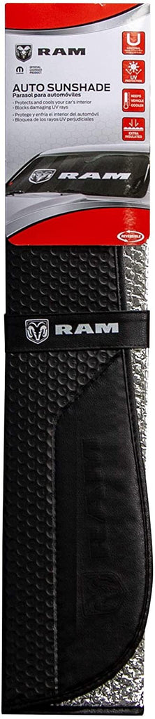 BRAND New Dodge Ram Plasticolor 003860R01 Logo Black Matte Sunshade Finish Car Truck or SUV Front Windshield Compatible with Dodge Ram