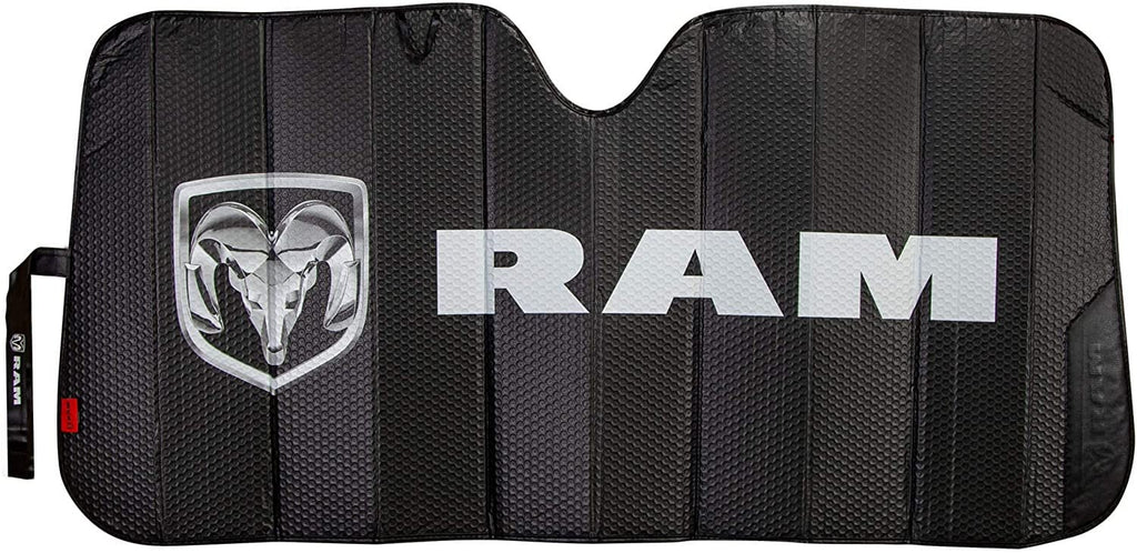 BRAND New Dodge Ram Plasticolor 003860R01 Logo Black Matte Sunshade Finish Car Truck or SUV Front Windshield Compatible with Dodge Ram