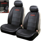 BRAND New 2PCS Universal GMC Elite Synthetic Leather Car Truck Suv 2 Front Sideless Seat Covers Set + Headrest Cover Also