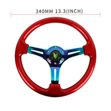 Load image into Gallery viewer, Brand New 350mm 14&quot; Universal JDM Red Deep Dish ABS Racing Steering Wheel Neo-Chrome Spoke