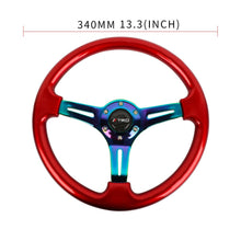 Load image into Gallery viewer, Brand New 350mm 14&quot; Universal TRD Red Deep Dish ABS Racing Steering Wheel Neo-Chrome Spoke