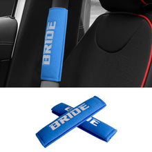 Load image into Gallery viewer, Brand New 2PCS JDM Blue Bride Racing Logo Embroidery Seat Belt Cover Shoulder Pads New