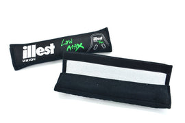 Brand New 2PCS JDM ILLEST Bride Black Racing Logo Embroidery Seat Belt Cover Shoulder Pads New