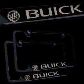 Brand New 2PCS Buick Black Stainless Steel License Plate Frame Officially Licensed