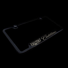Brand New 1PCS Cadillac Black Stainless Steel License Plate Frame Officially Licensed