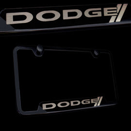 Brand New 1PCS Dodge Black Stainless Steel License Plate Frame Officially Licensed