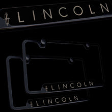 Load image into Gallery viewer, Brand New 2PCS LINCOLN Black Stainless Steel License Plate Frame Officially Licensed