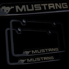 Load image into Gallery viewer, Brand New 2PCS Mustang Black Stainless Steel License Plate Frame Officially Licensed