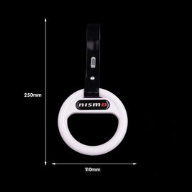 Brand New Universal Nismo White Round Black Strap JDM TSURIKAWA Ring Subway Train Bus Handle Strap Charm Drift