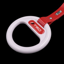 Load image into Gallery viewer, Brand New Universal TRD White Round Red Strap JDM TSURIKAWA Ring Subway Train Bus Handle Strap Charm Drift