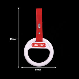 Brand New Universal Bride White Round Red Strap JDM TSURIKAWA Ring Subway Train Bus Handle Strap Charm Drift