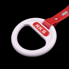 Load image into Gallery viewer, Brand New Universal HKS White Round Red Strap JDM TSURIKAWA Ring Subway Train Bus Handle Strap Charm Drift