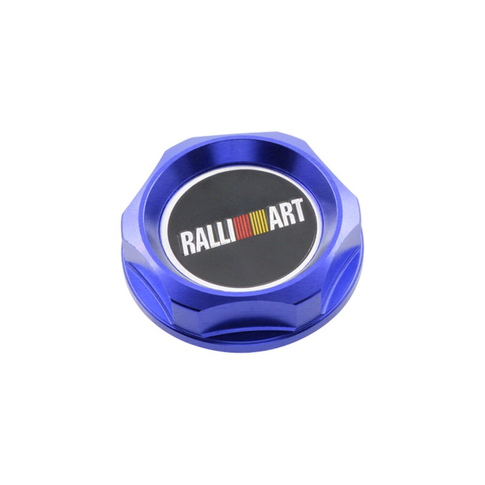 Brand New Jdm Ralliart Emblem Brushed Blue Engine Oil Filler Cap Badge For Mitsubishi