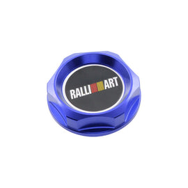 Brand New Jdm Ralliart Emblem Brushed Blue Engine Oil Filler Cap Badge For Mitsubishi