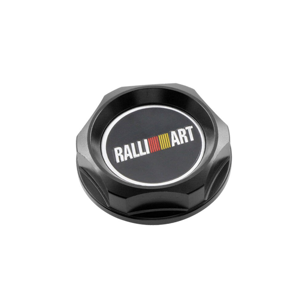 Brand New Jdm Ralliart Emblem Brushed Black Engine Oil Filler Cap Badge For Mitsubishi