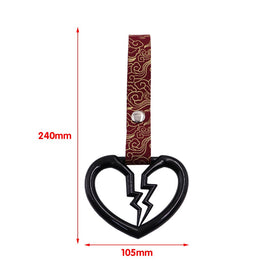 Brand New Broken Heart Black JDM TSURIKAWA Ring Subway Train Bus Handle Strap Charm Drift