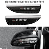 Brand New 2PCS Universal Bride Carbon Fiber Rear View Side Mirror Visor Shade Rain Shield Water Guard