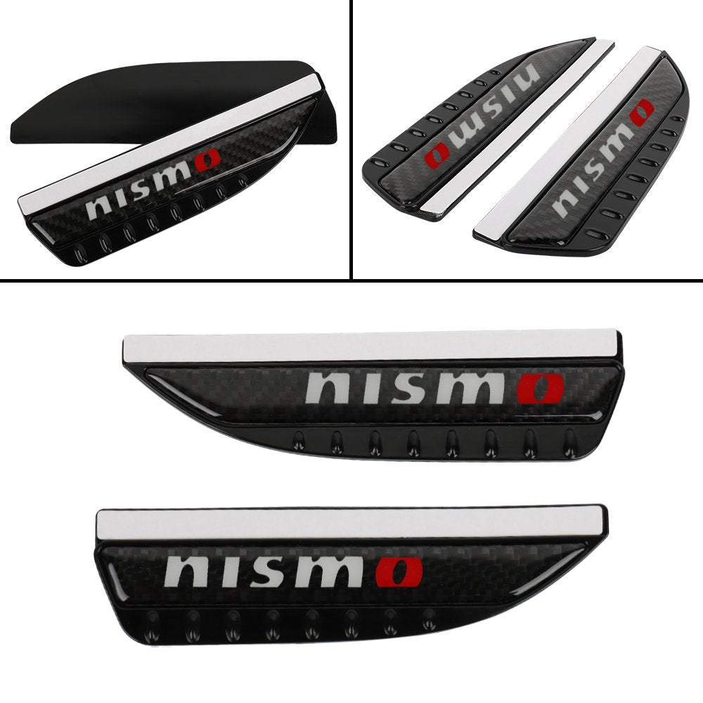 Brand New 2PCS Universal Nismo Carbon Fiber Rear View Side Mirror Visor Shade Rain Shield Water Guard