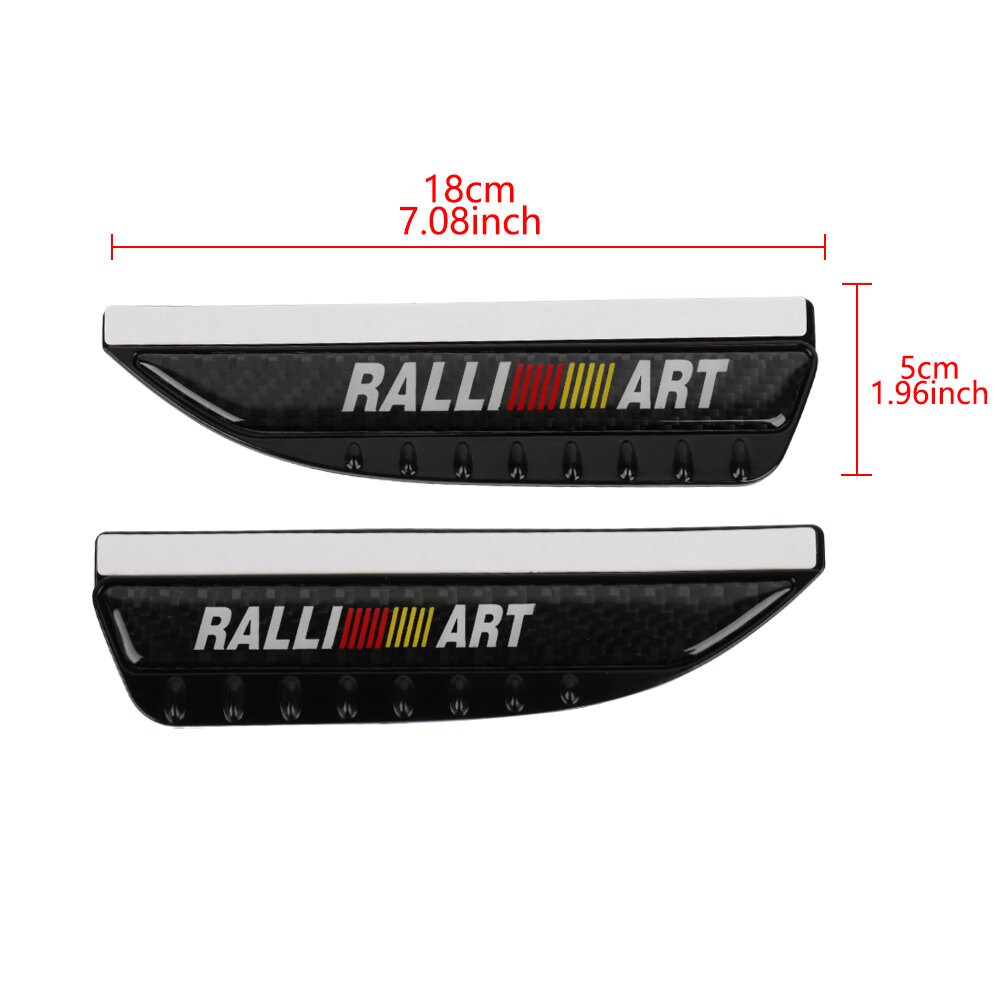 Brand New 2PCS Universal Ralliart Carbon Fiber Rear View Side Mirror Visor Shade Rain Shield Water Guard