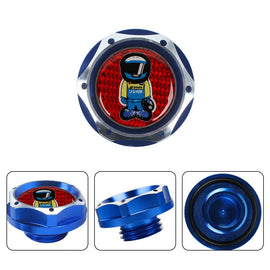 Brand New Jdm Blue Engine Oil Cap With Real Carbon Fiber Spoon Sports Racer Sticker Emblem For Honda / Acura