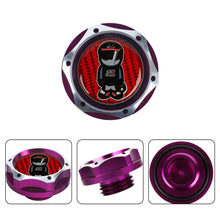 Load image into Gallery viewer, Brand New Jdm Purple Engine Oil Cap With Real Carbon Fiber Mugen Racer Sticker Emblem For Honda / Acura
