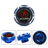 Brand New Jdm Blue Engine Oil Cap With Real Carbon Fiber Sticker Emblem For Acura