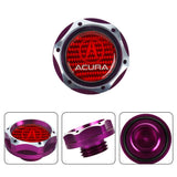 Brand New Jdm Purple Engine Oil Cap With Real Carbon Fiber Sticker Emblem For Acura