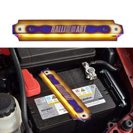 Brand New UNIVERSAL Ralliart Titanium Aluminum Car Battery Tie Down Mount Bracket Brace Bar