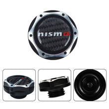 Load image into Gallery viewer, Brand New Jdm Black Engine Oil Cap With Real Carbon Fiber Nismo Sticker Emblem For Nissan