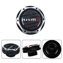 Load image into Gallery viewer, Brand New Nissan Black Engine Oil Cap With Real Carbon Fiber Black Nismo Sticker Emblem