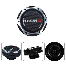 Brand New Nissan Black Engine Oil Cap With Real Carbon Fiber Black Nismo Sticker Emblem