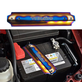 Brand New UNIVERSAL TRD SPORTS Titanium Aluminum Car Battery Tie Down Mount Bracket Brace Bar