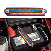 Load image into Gallery viewer, Brand New UNIVERSAL NISMO Titanium Aluminum Car Battery Tie Down Mount Bracket Brace Bar