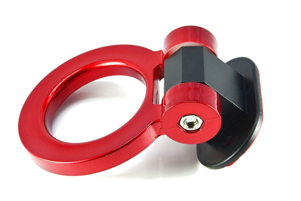 Brand New JDM Universal Front / Rear Cool Red Track Racing Style ABS Tow Hook Ring Sticker For All Car Model