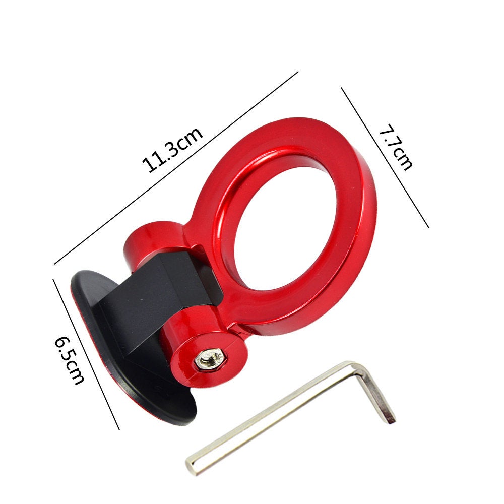 Brand New JDM Universal Front / Rear Cool Red Track Racing Style ABS Tow Hook Ring Sticker For All Car Model