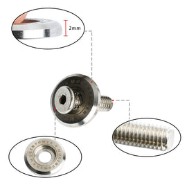 Brand New 2PCS JDM Mugen Power Silver License Plate Frame Bolts Screws Fasteners Universal
