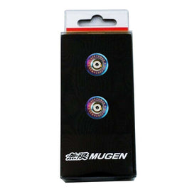 Brand New 2PCS JDM Mugen Power Neo-Chrome License Plate Frame Bolts Screws Fasteners Universal