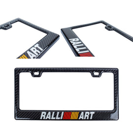 Brand New Universal 100% Real Carbon Fiber Ralliart License Plate Frame - 1PCS
