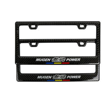 Load image into Gallery viewer, Brand New Universal 100% Real Carbon Fiber Mugen Power License Plate Frame - 2PCS