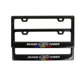 Brand New Universal 100% Real Carbon Fiber Mugen Power License Plate Frame - 2PCS