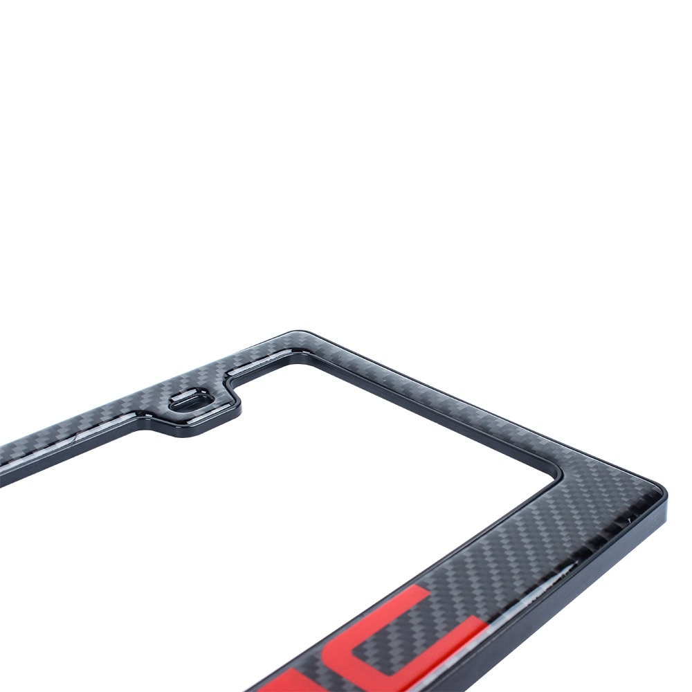 Brand New Universal 100% Real Carbon Fiber GMC License Plate Frame - 2PCS