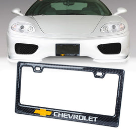 Brand New Universal 100% Real Carbon Fiber Chevrolet License Plate Frame - 1PCS